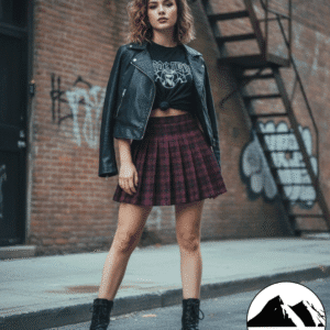 Falda Prenses Escocesa Vinotinto - River Caves