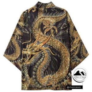 Kimono Dragón Oriental Dorado