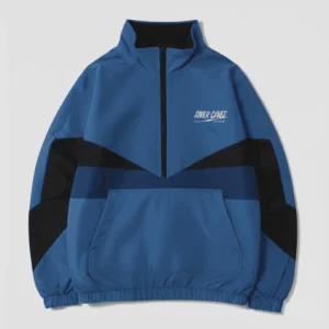 Chaqueta Rompevientos Retro Azul Negro Unisex - River Caves