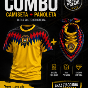 Combo Camiseta Selección Colombia Retro + Pañoleta